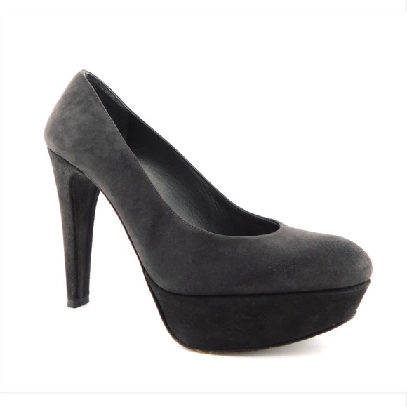 STUART WEITZMAN Gray Suede Platform Heel Pumps 6 - Picture 2 of 8
